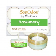 Tealight Set Rosemary Soy Candles + Candle Holder Set